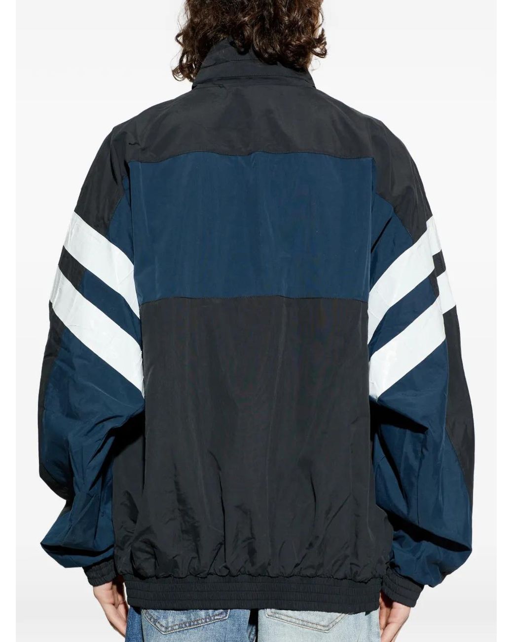 Vetements Blue Striped-Sleeves Colour-Block Jacket for men