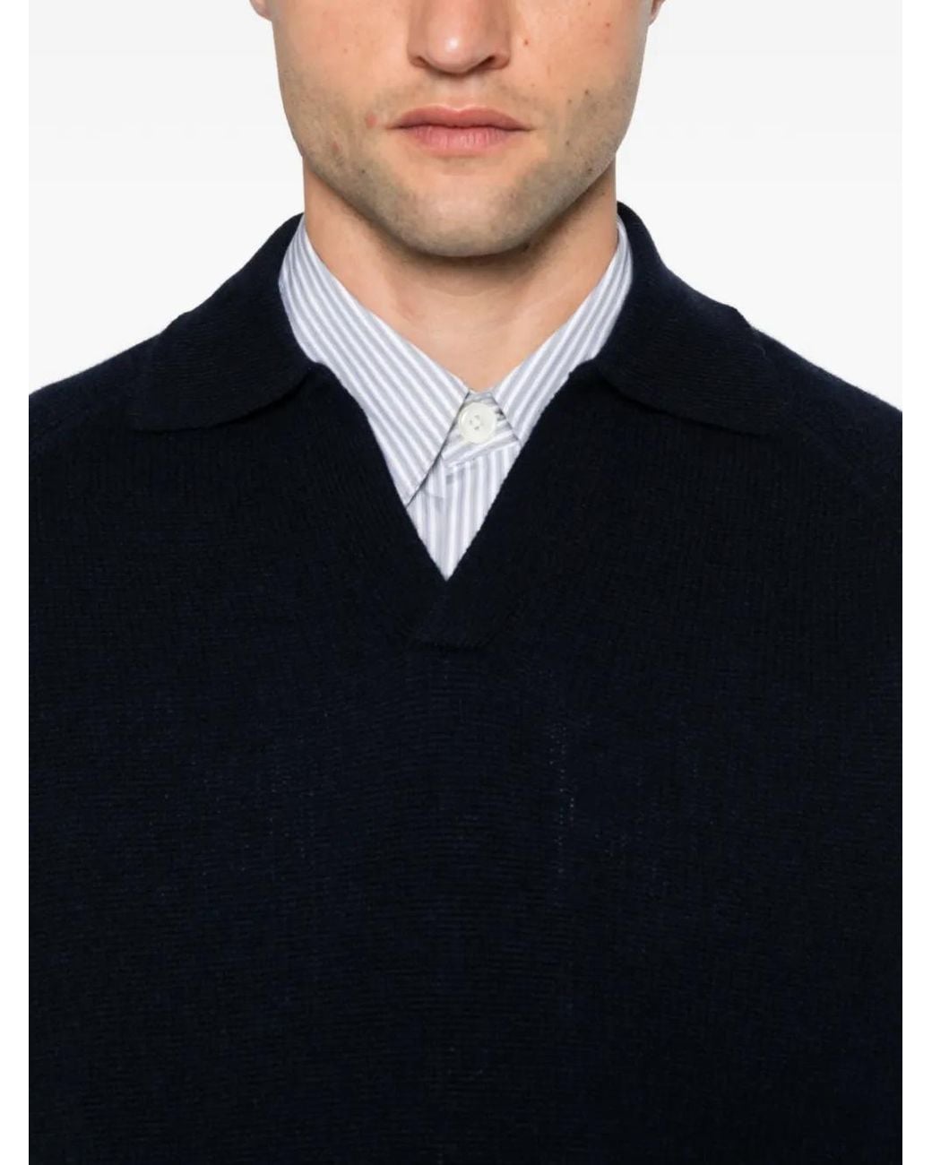 Diana Studio Black Open-Collar Sweater for men