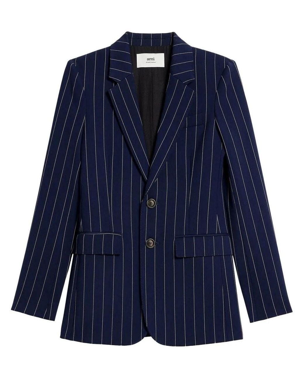 AMI Blue Gestreifter Blazer