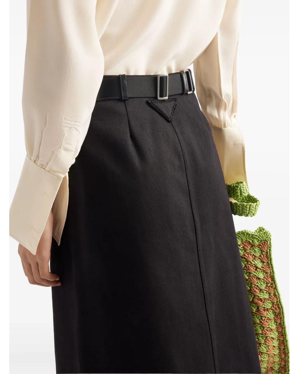 Prada コットン スカート ブラック | Lyst