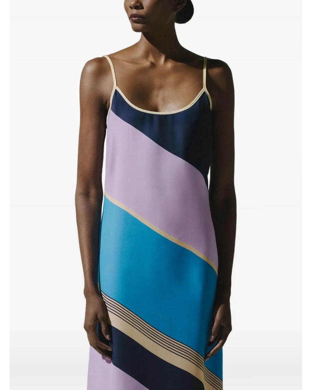 Baobab Blue Rita Diagonal-Stripe Maxi Dress