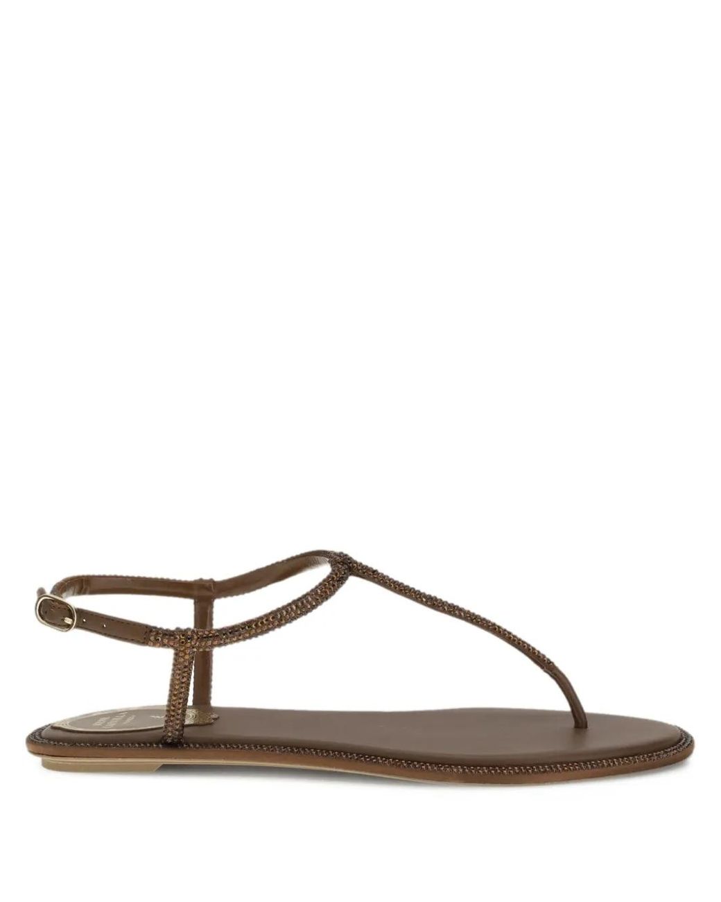 Rene Caovilla Brown Diana Embellished Sandals