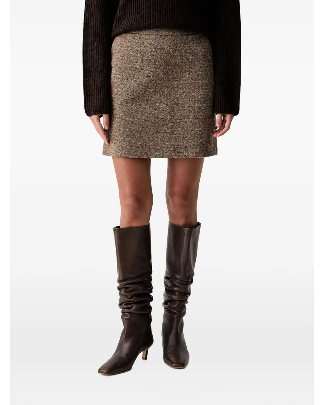 Marc O' Polo Black Mélange-Effect Mini Skirt