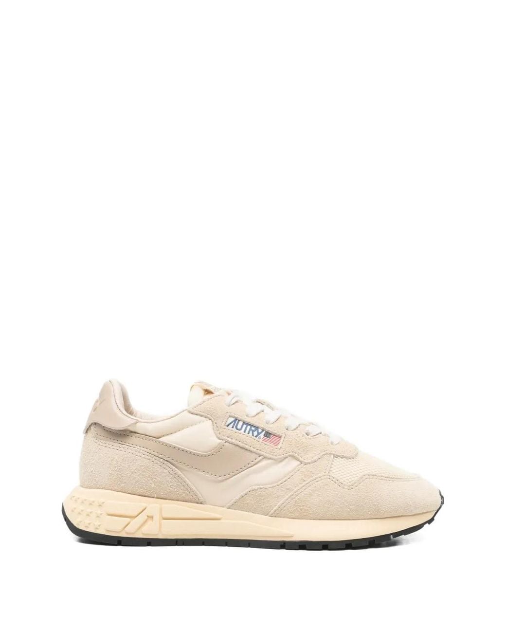 Autry White Reelwind Suede Panelled Sneakers