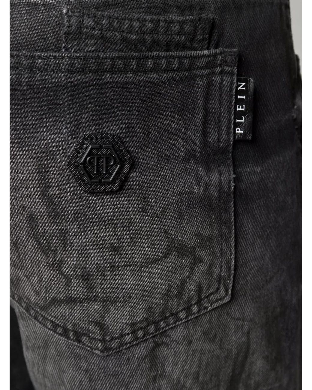 Philipp Plein Black Carrot-Fit Denim Jeans for men