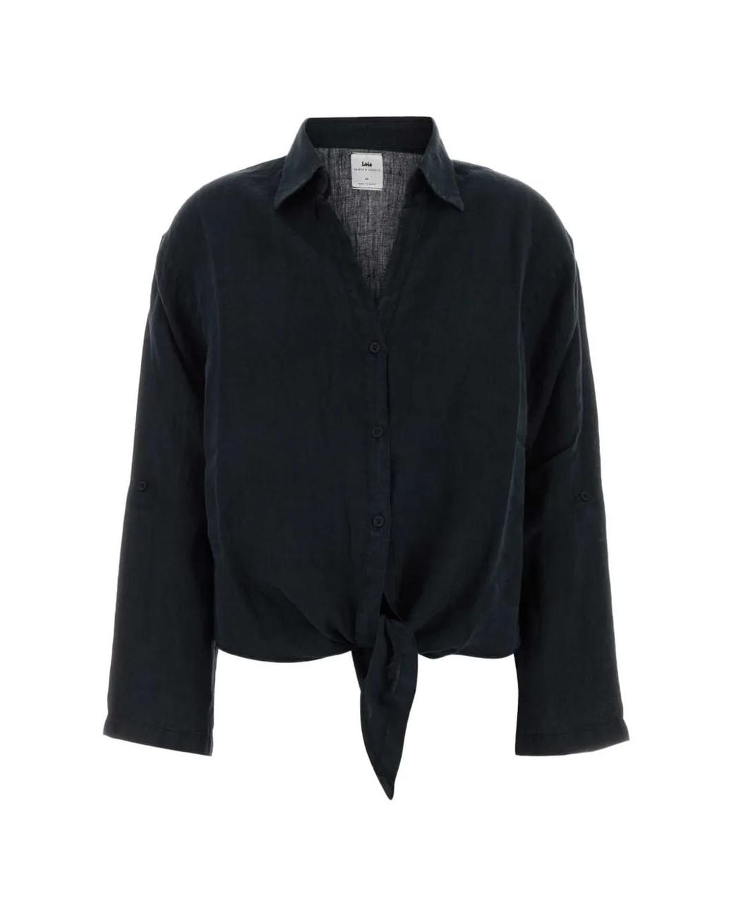 Lois Black Linen Pia Shirt