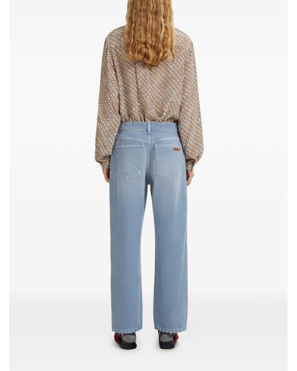 Marni Blue Canvas Boyfriend Trousers