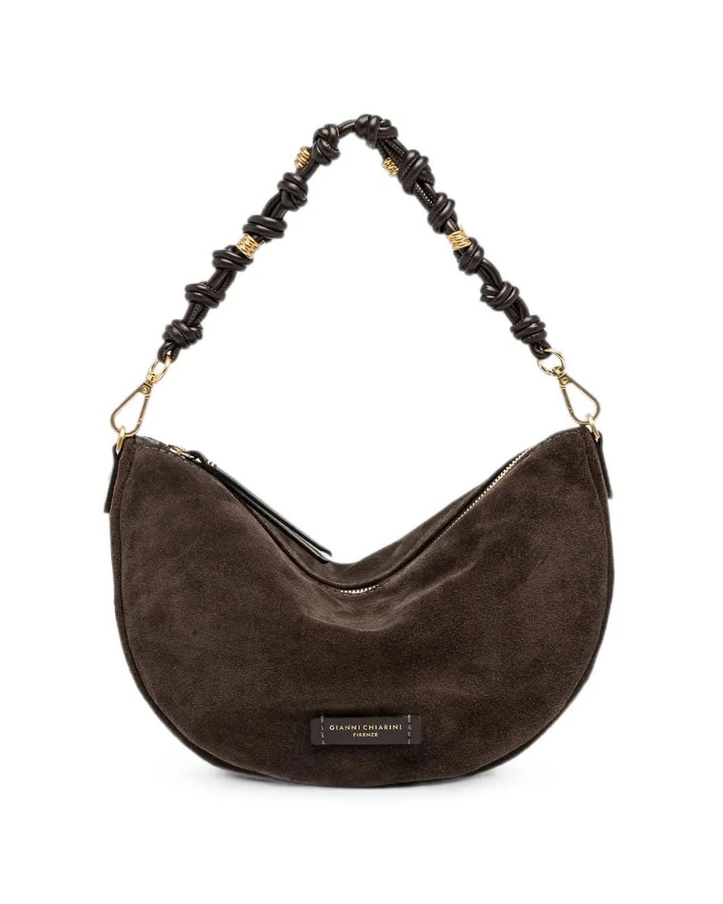 Gianni Chiarini Brown Sac Porté Épaule À Anse Nouée En Daim