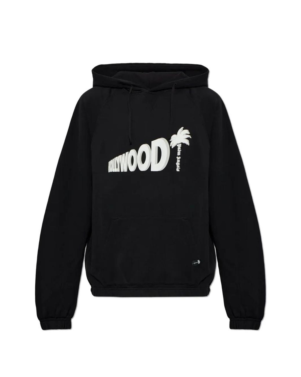 Palm Angels Black Logo-Motif Hoodie for men