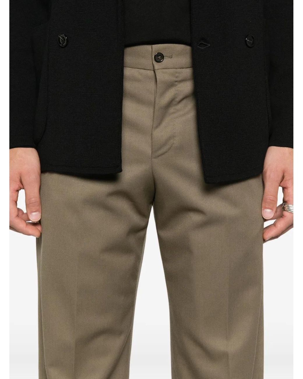PT Torino Gray Wool Trousers for men