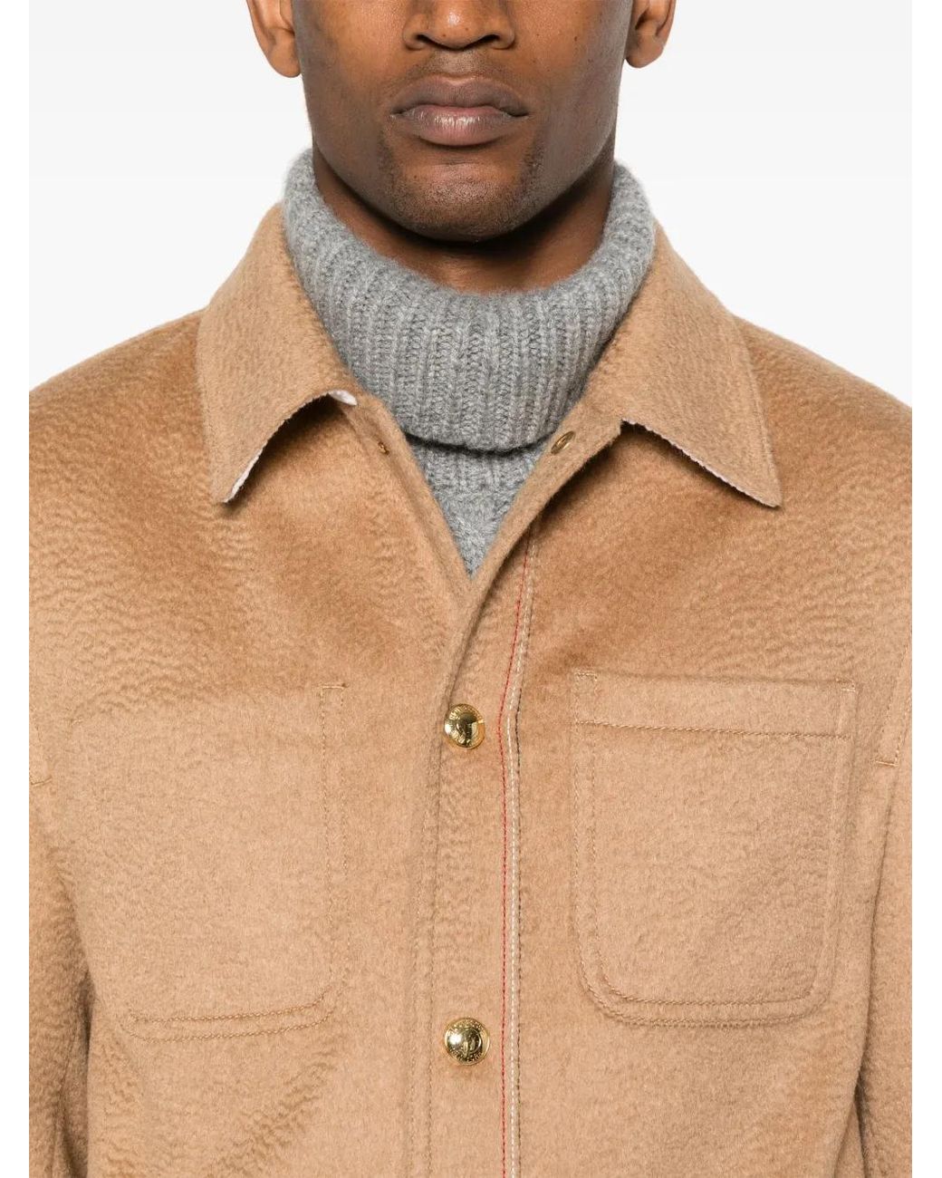 Thom Browne Shirtjack Met Geborsteld-Effect in het Brown voor heren