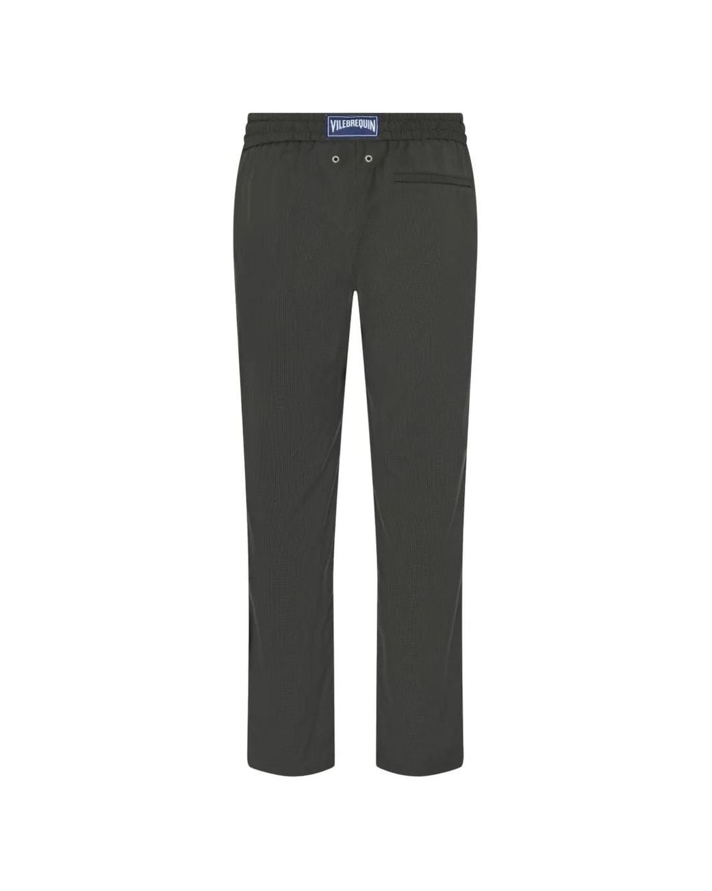 Vilebrequin Gray Micro Carreaux Elasticated-Waist Straight-Leg Trousers for men