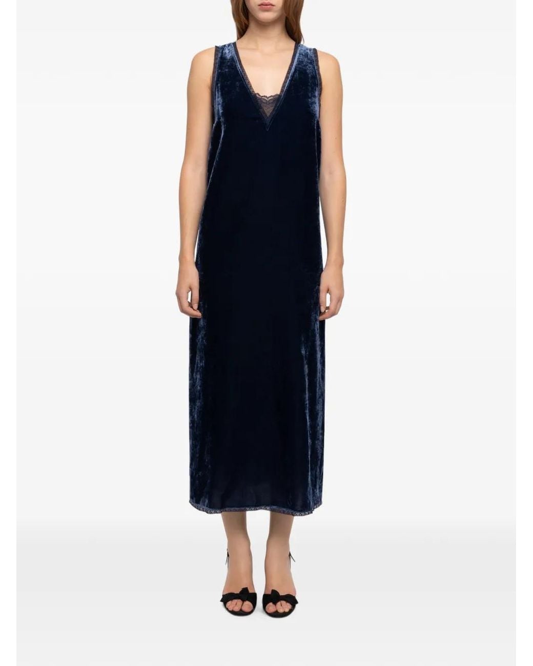 Zadig & Voltaire Blue Renzo Velvet Dress