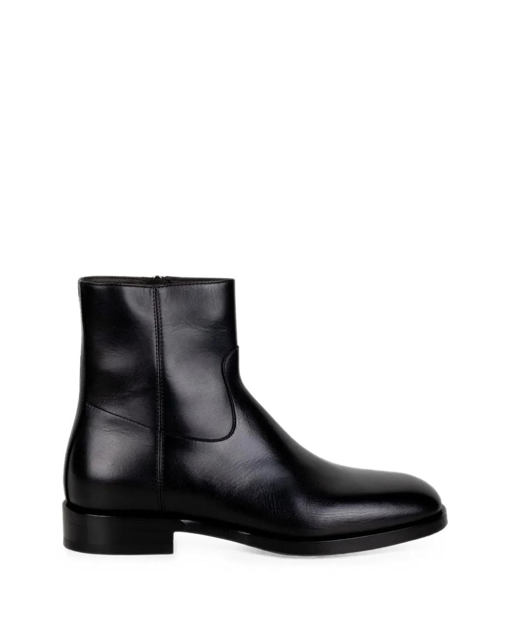 Henderson Black Side-Zip Leather Boots for men