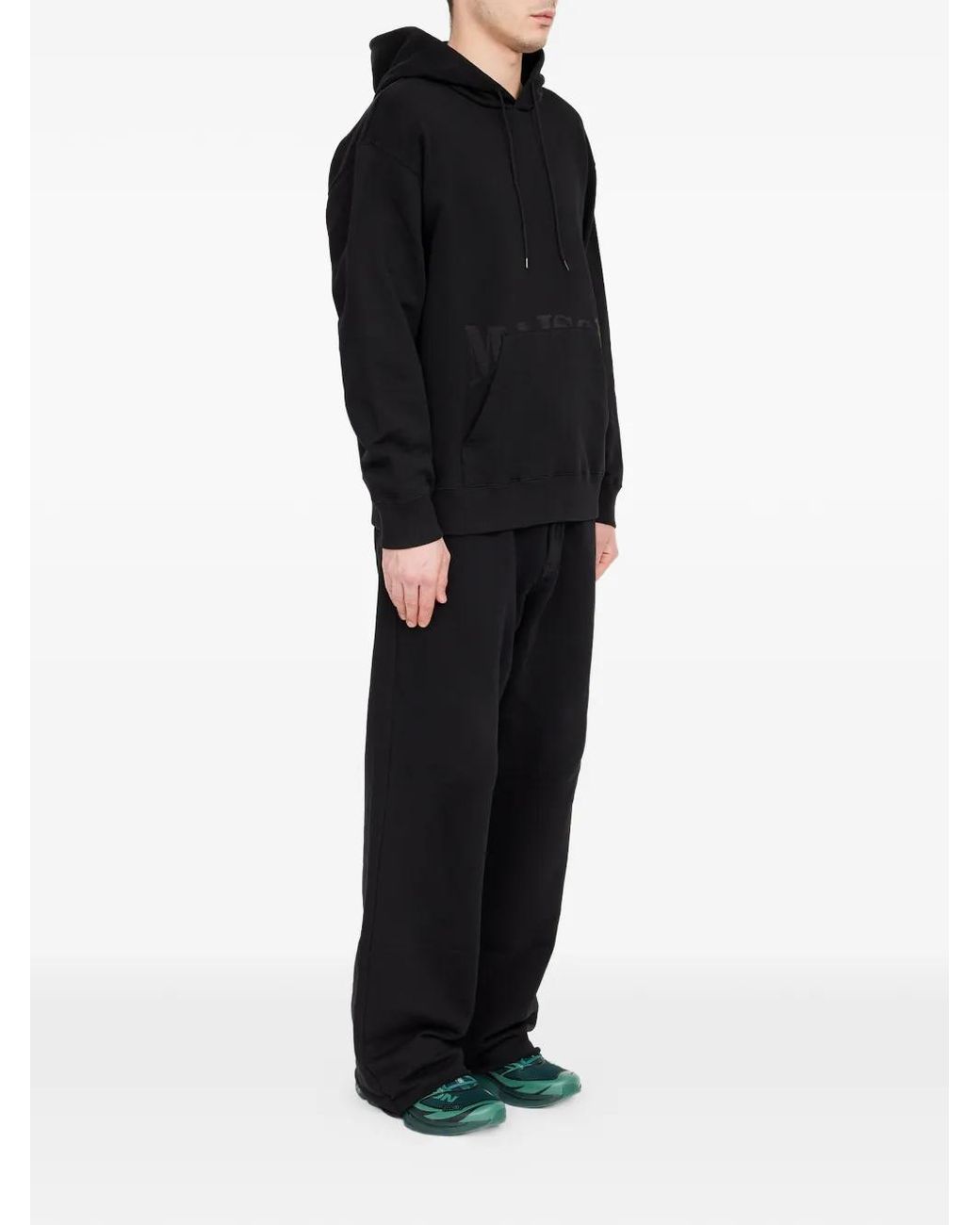 MM6 by Maison Margiela Black Unbrushed Cotton Hoodie for men