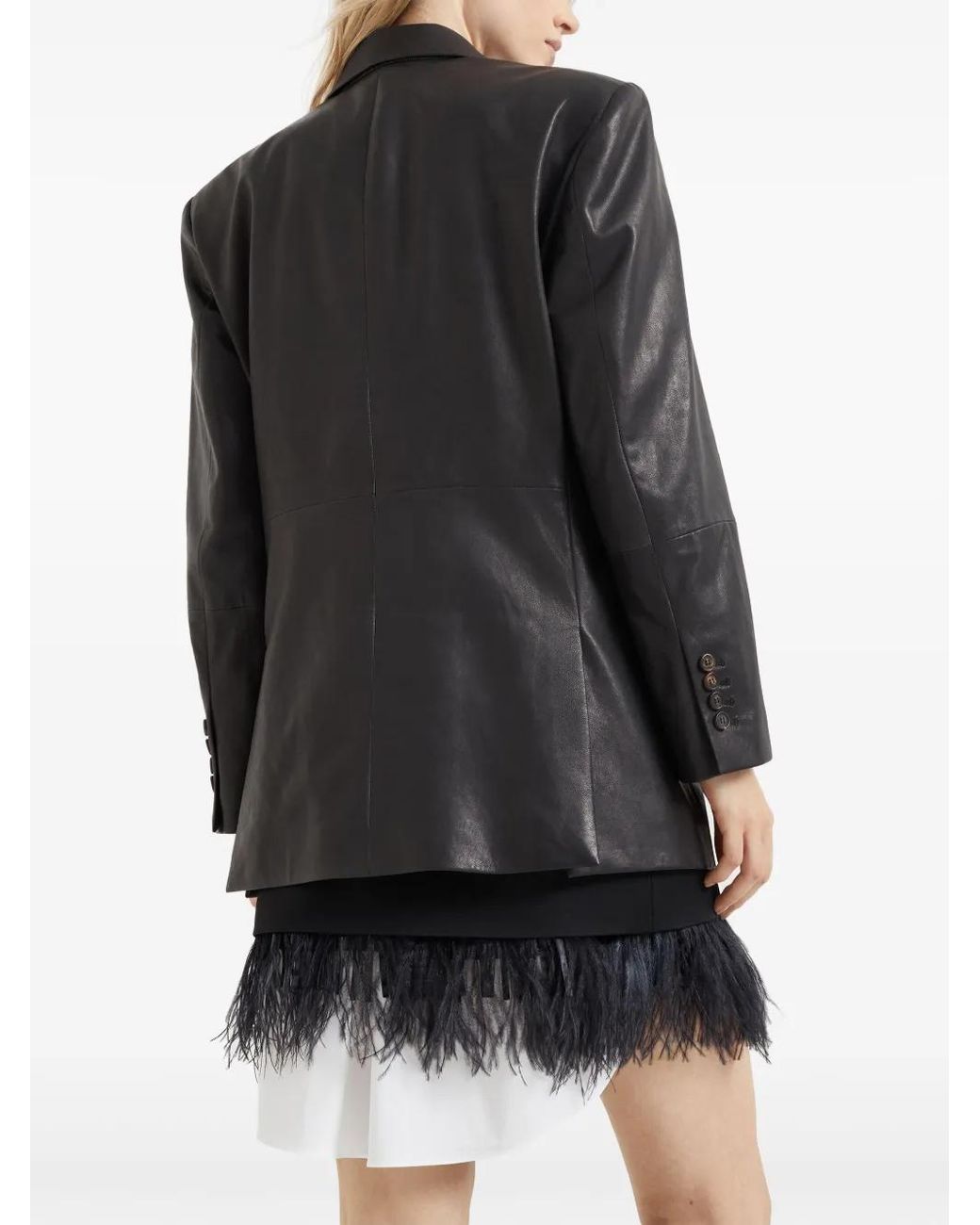Brunello Cucinelli Black Leather Jacket