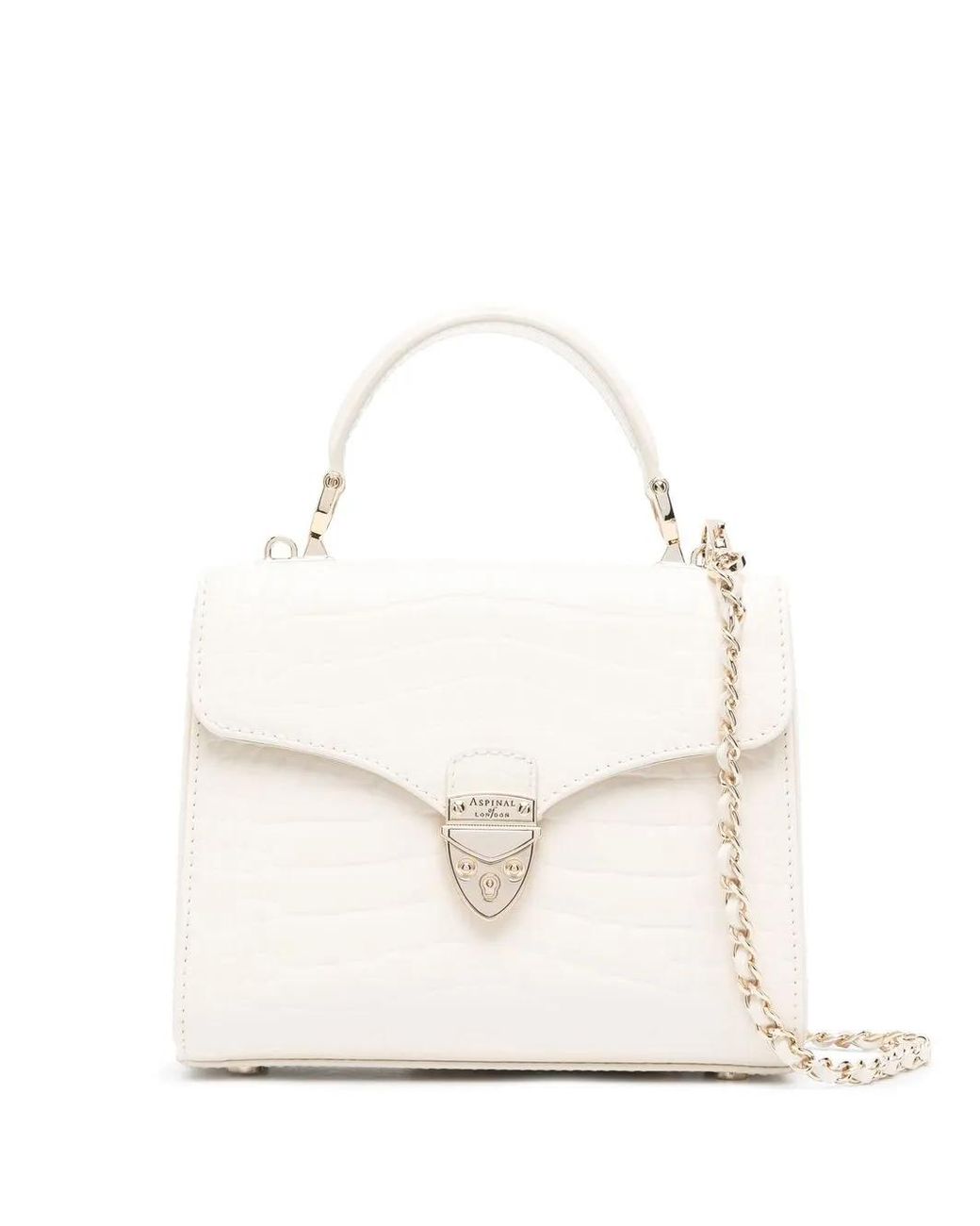 Aspinal White Midi Mayfair Top-Handle Bag