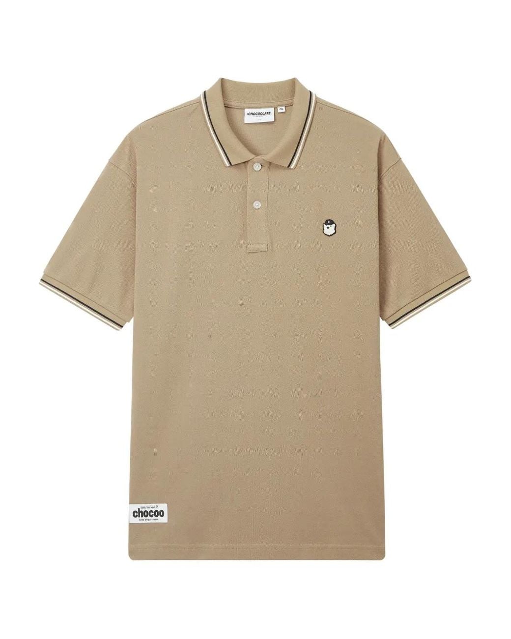 Chocoolate Natural Logo-Patch Polo Shirt for men