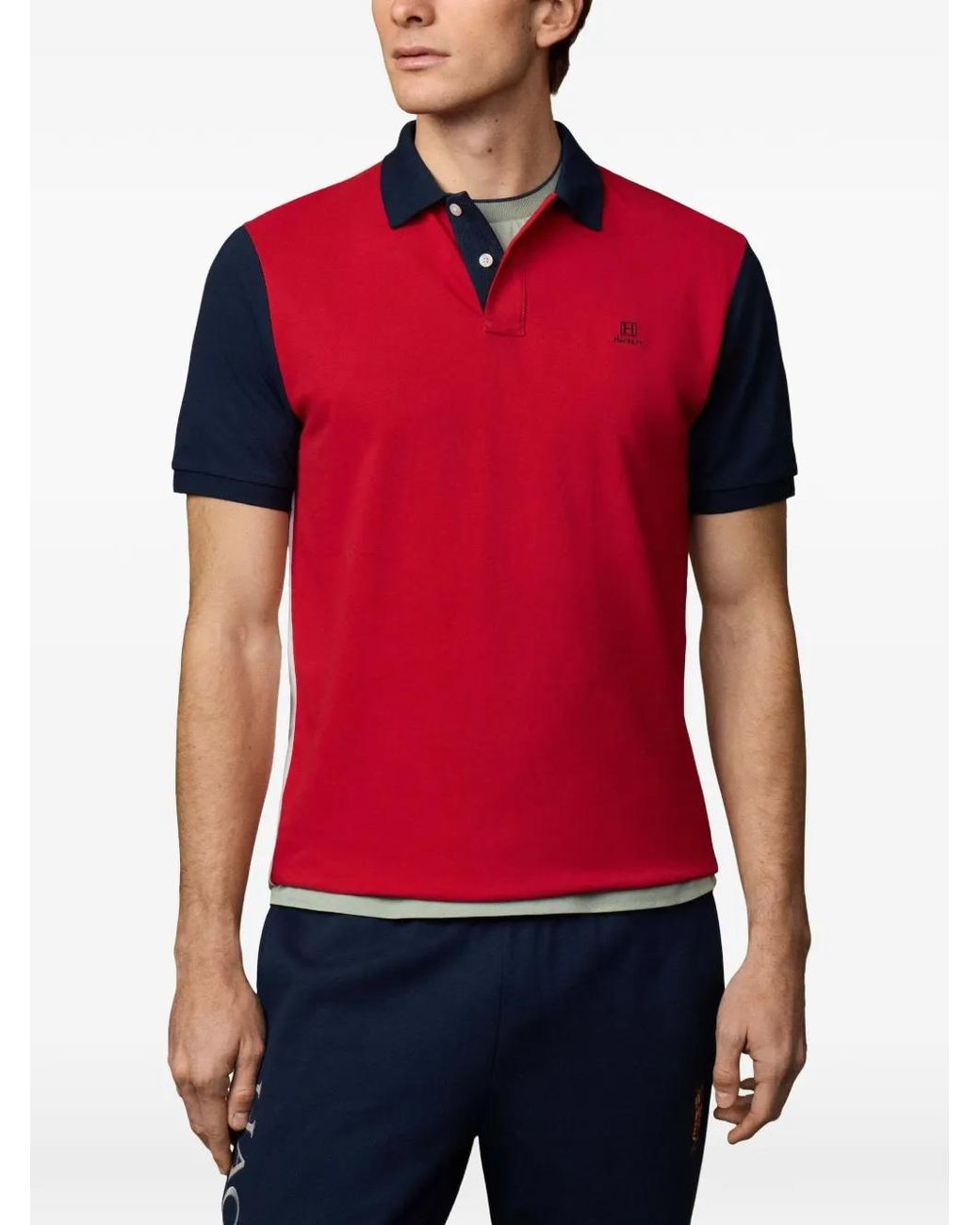 Hackett Red Heritage H Colour-Block Polo Shirt for men