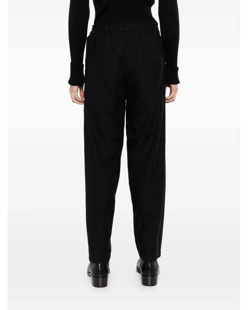 Nude:mm Black Elasticated Drawstring Trousers for men