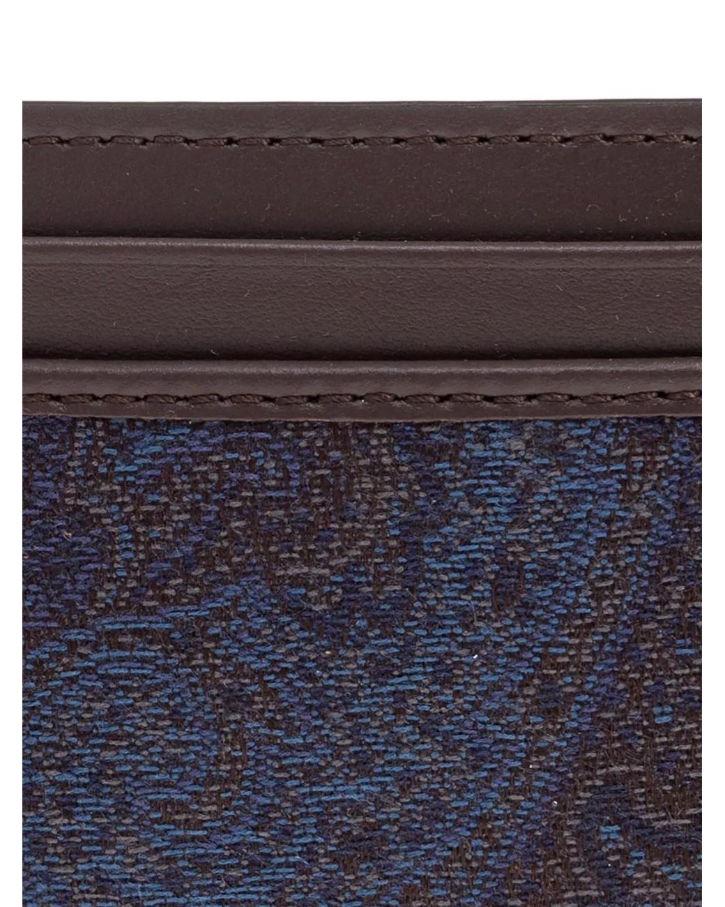 Etro Blue Paisley-Pattern Leather Cardholder for men