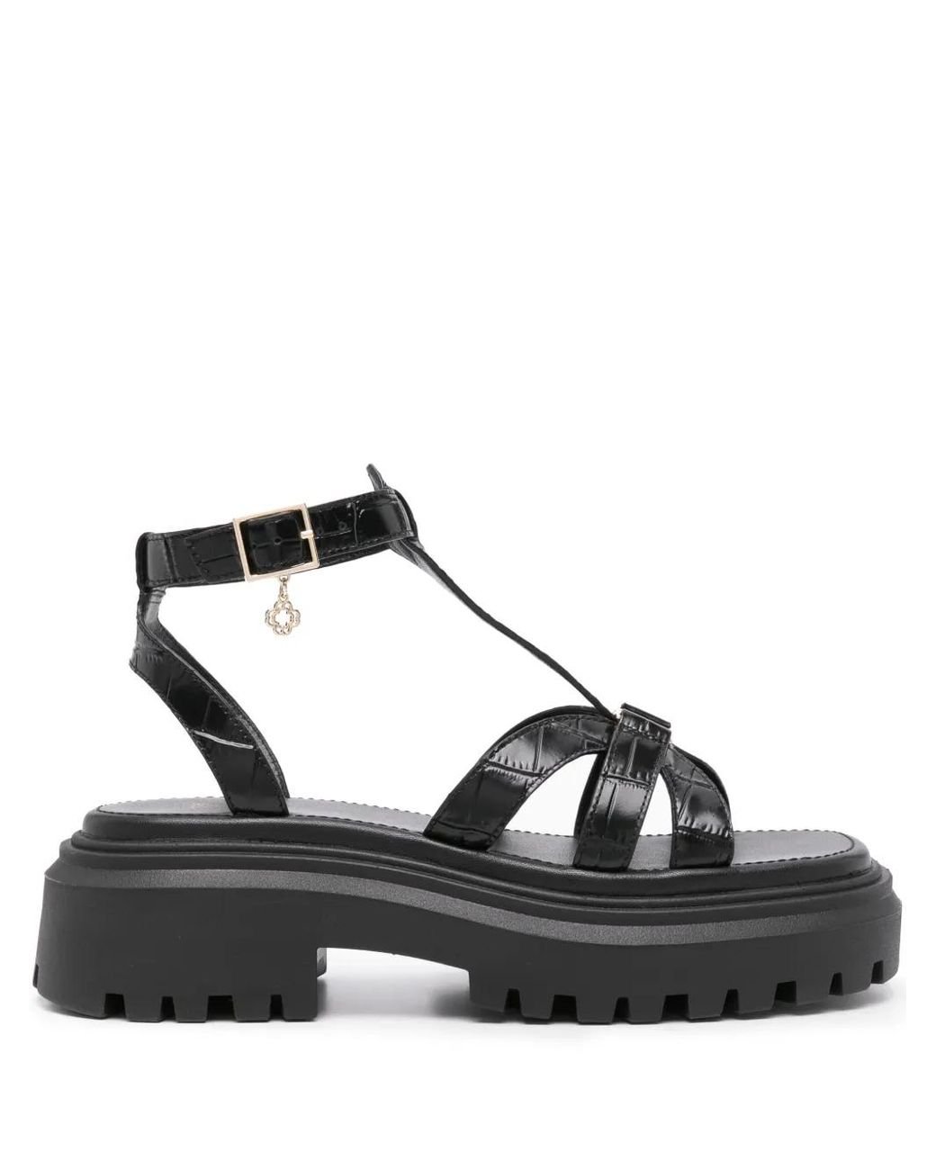 Sandales Plates Chaussures Maje Femme Maje Sandales Spartiates Daim Noir 40