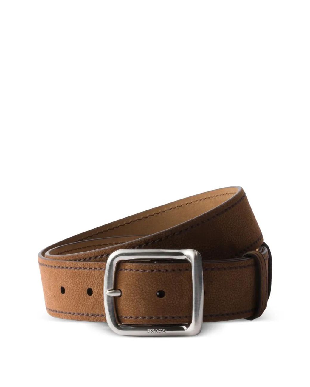 Prada Brown Nubuck Leather Belt for men