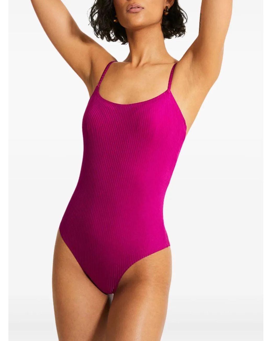Lemlem Purple Elene Badeanzug