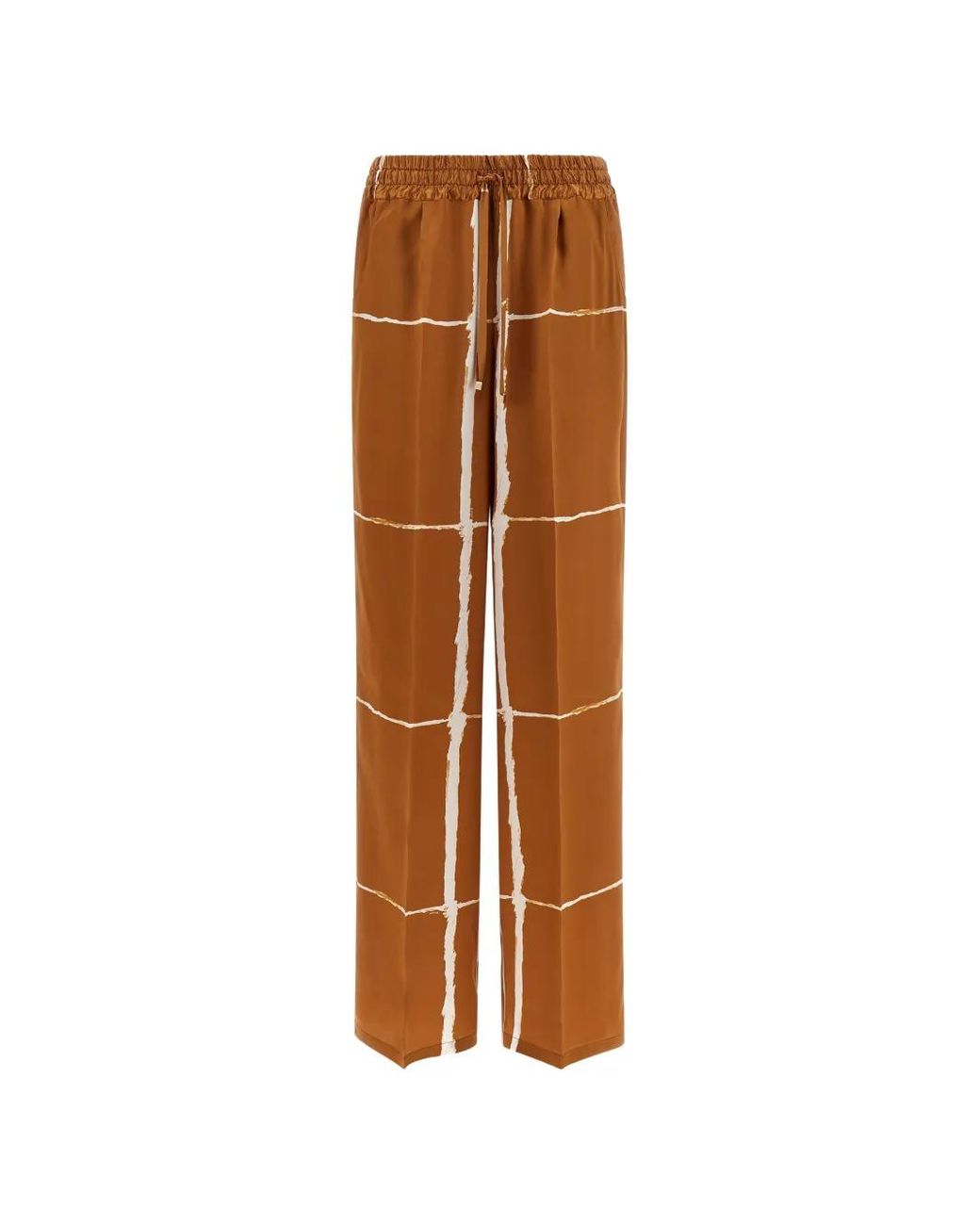 Kiton Brown Silk Trousers