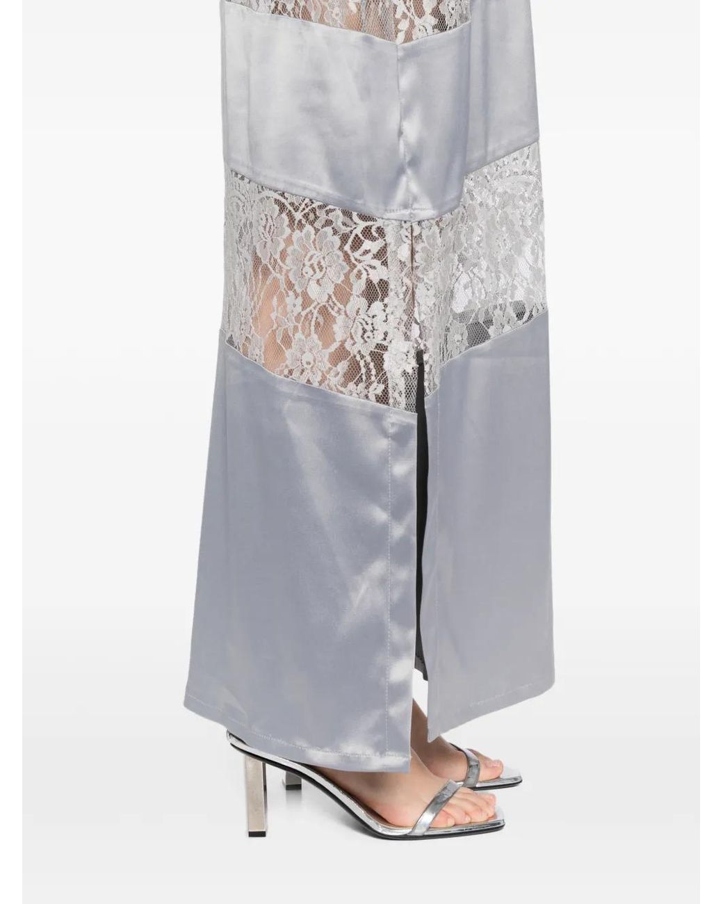 BLAKLACE Gray Lace Panel Dress