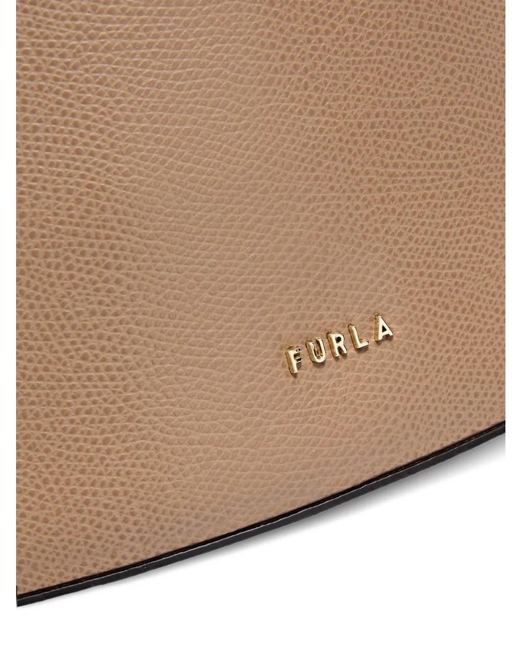 Furla Gray Roxie" Ares Leather Small Bucket Bag