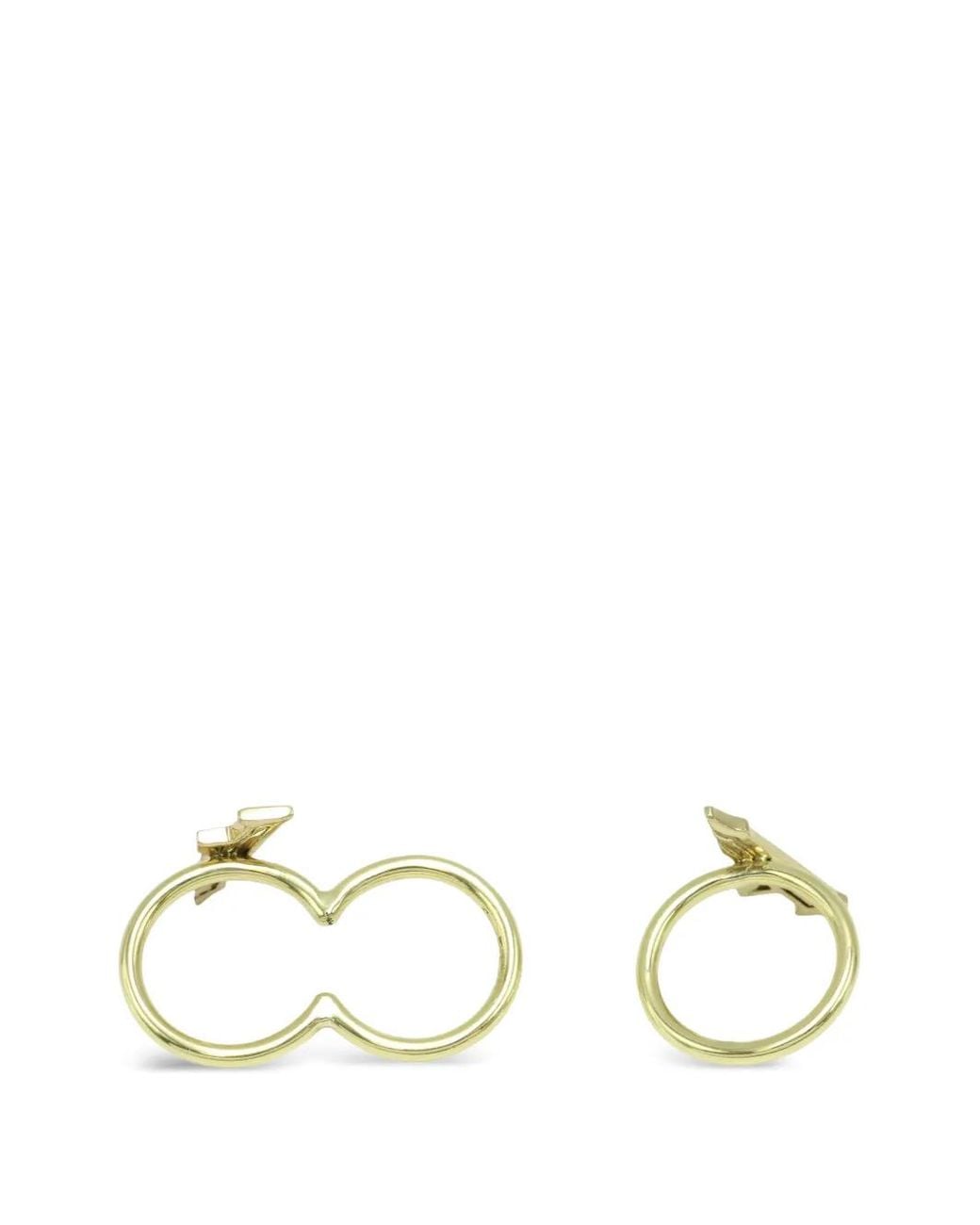 Ellery Metallic Geometric-Bar Double-Band Rings