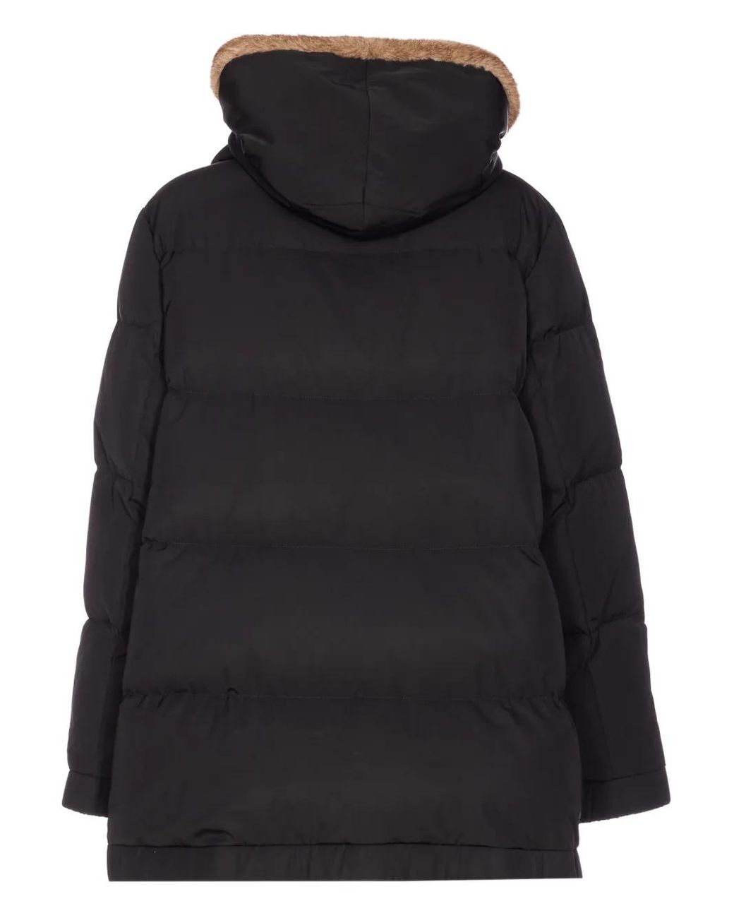 Lou Andrea Hooded Zip-Front Parka Coat in Black | Lyst