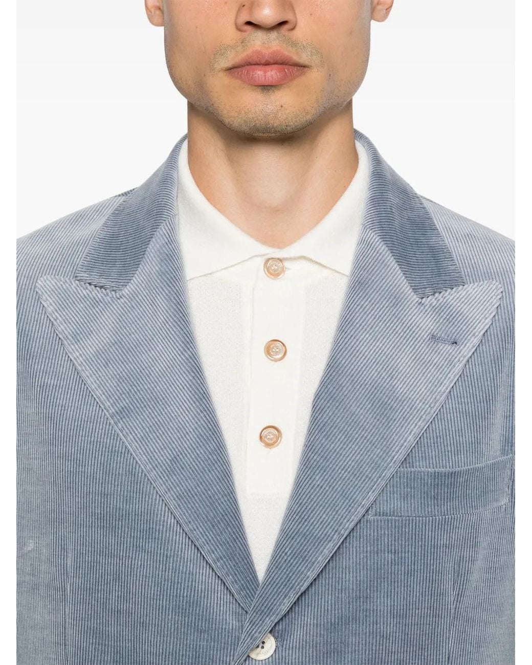 Brunello Cucinelli Blue Light Wool Blend Suit for men