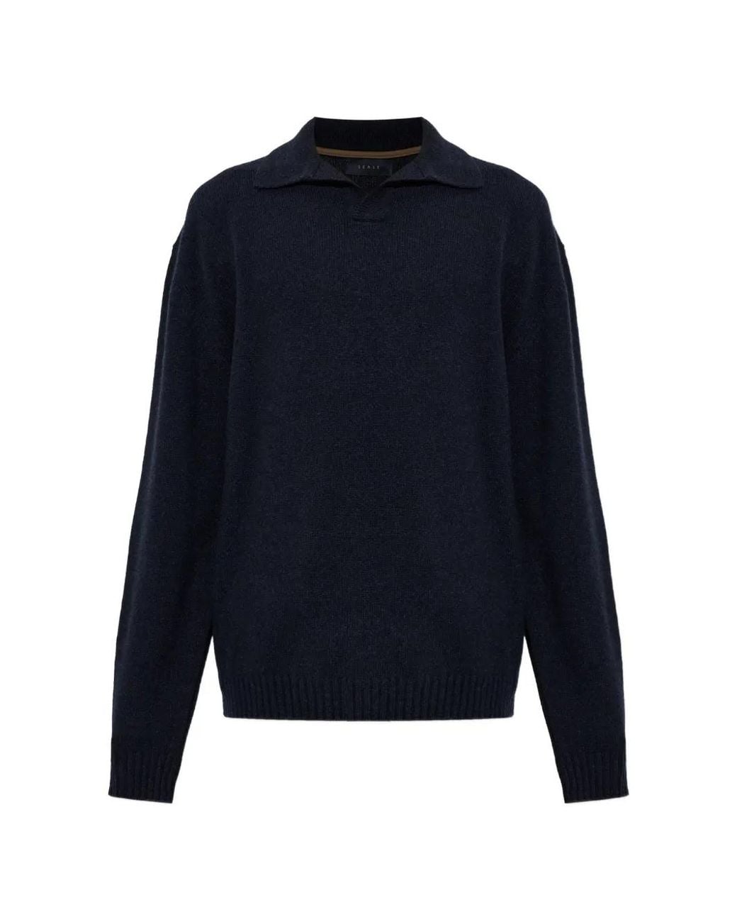 Sease Blue Split-Neck Sweater for men