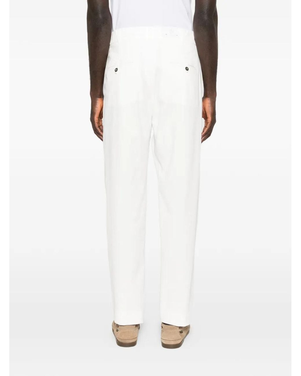 Eleventy White Elastic Waist Chino Trousers for men