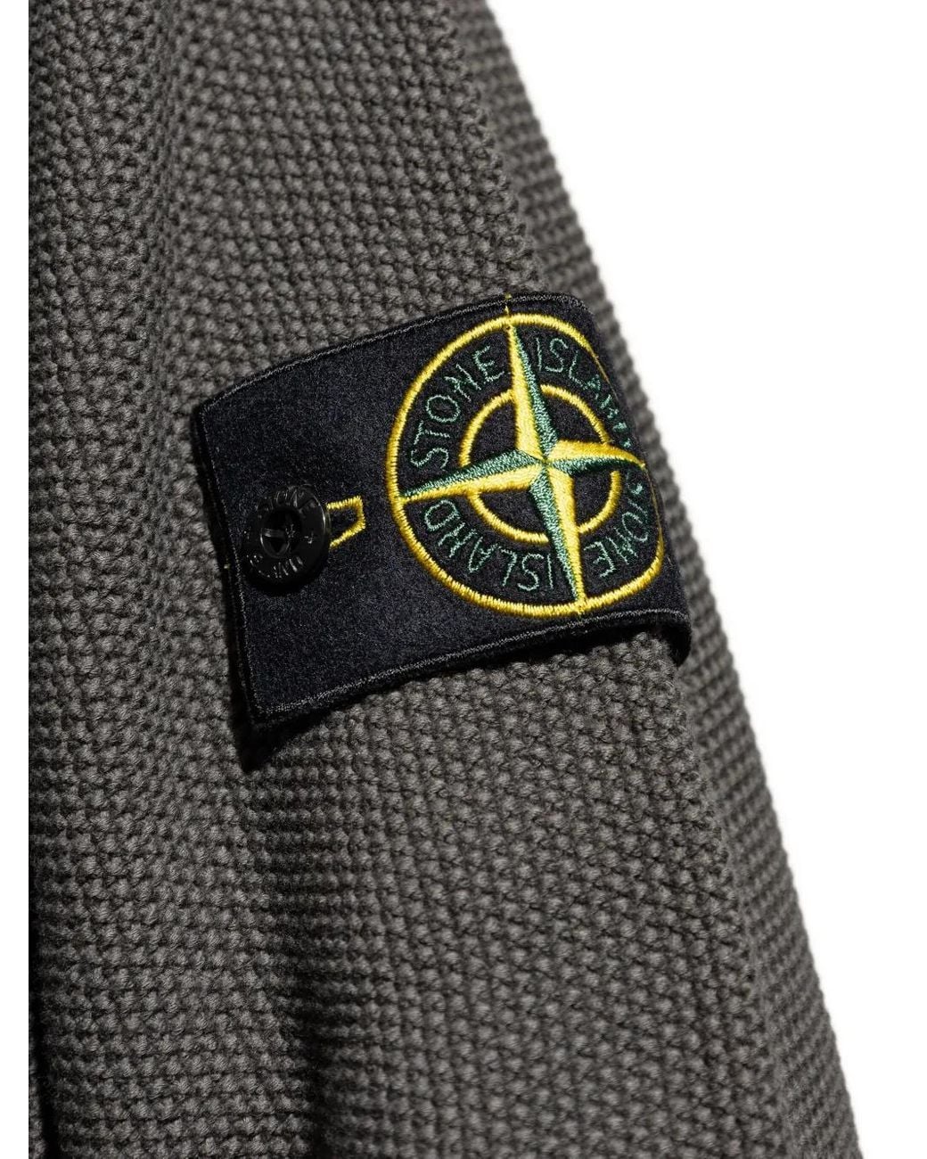 Stone Island Gebreide Trui Met Compass-Logopatch in het Gray voor heren