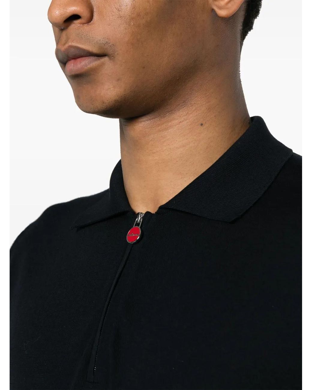 Polo De Canalé Kiton de hombre de color Black