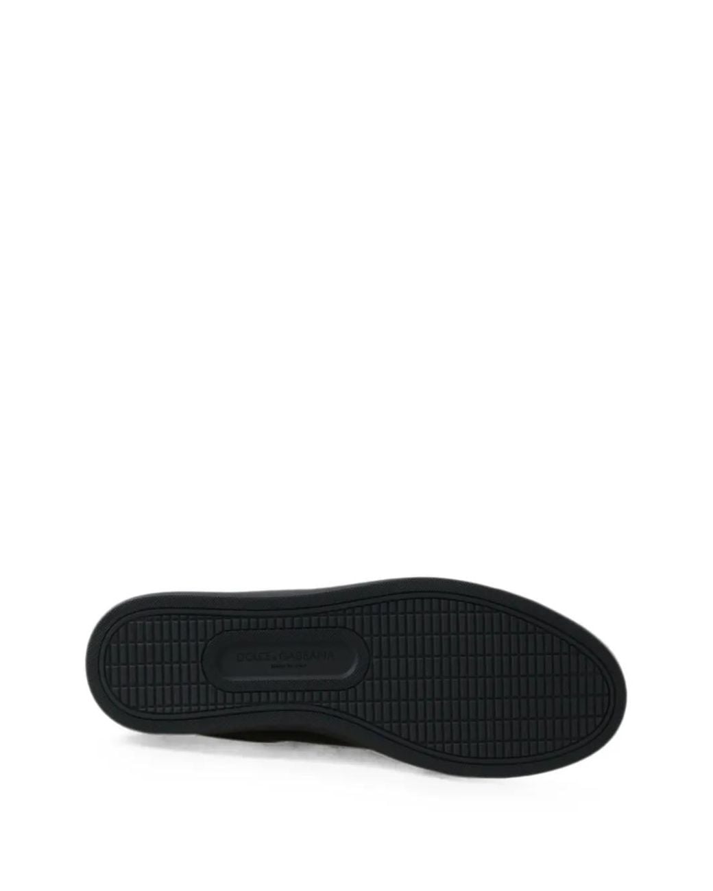 Dolce & Gabbana Black Logo-Print Leather Sneakers