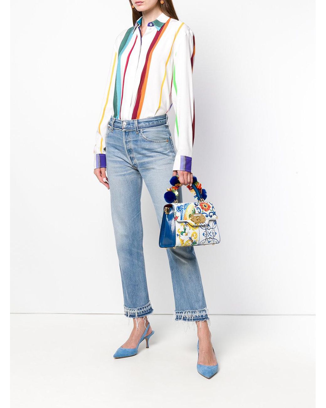 Dolce & Gabbana Majolica-print Welcome Bag in White | Lyst