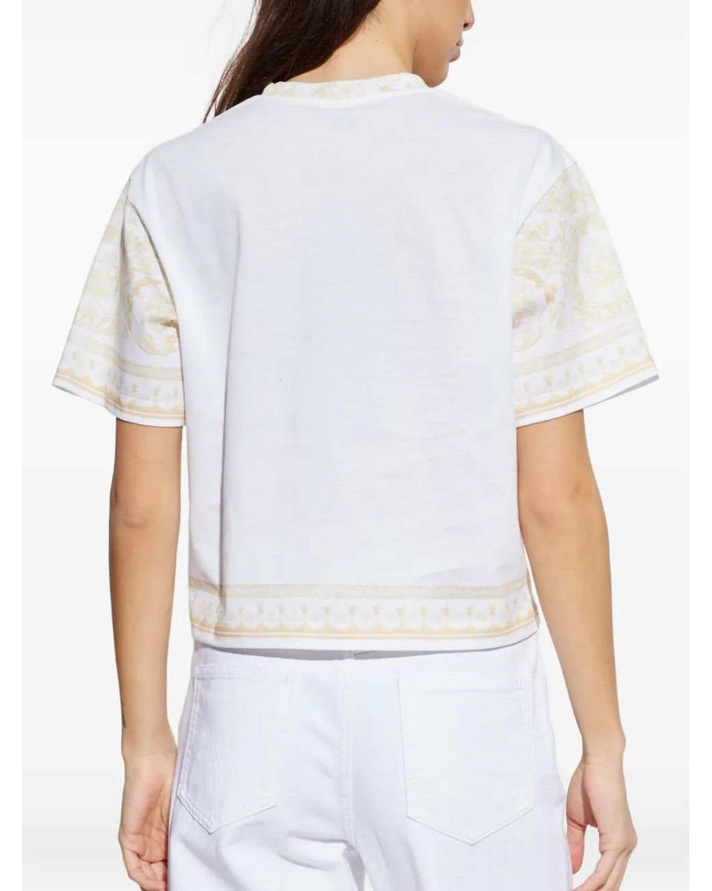 Versace White Cotton T-Shirt With Print