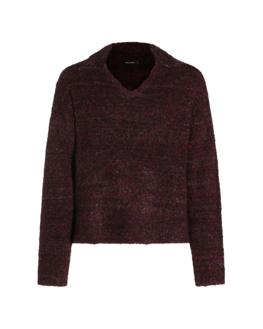 Daily Paper Purple Bouclé V-Neck Sweater for men