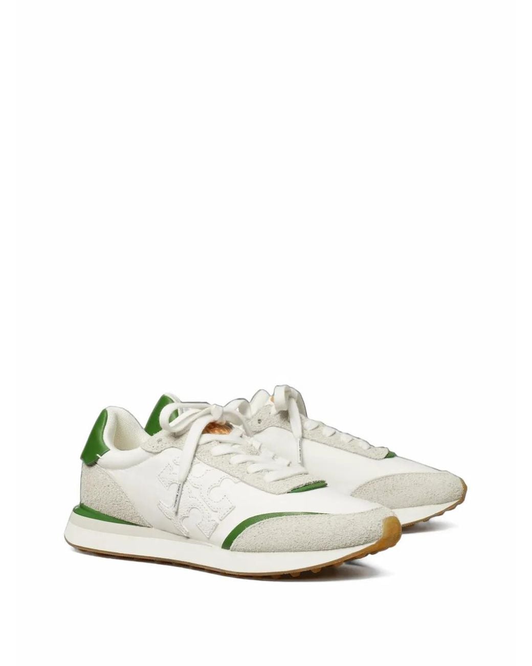 Tory Burch White Destiny Logo-Patch Sneakers