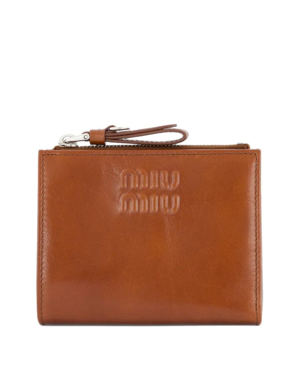 Miu Miu Brown Logo Leather Wallet