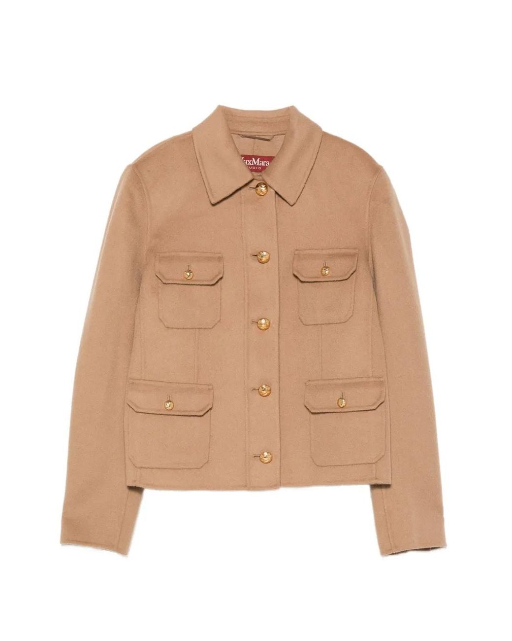 Chaqueta Utility Con Botones Max Mara de color Natural