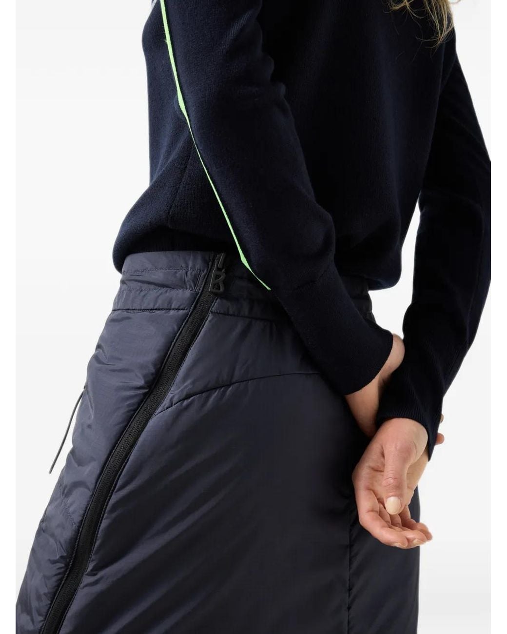 Bogner Fire + Ice Blue Belva Quilted Mini Skirt