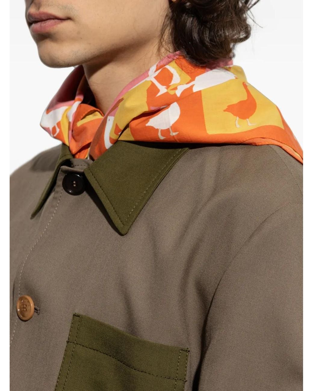 Moschino Orange Goose-Print Scarf
