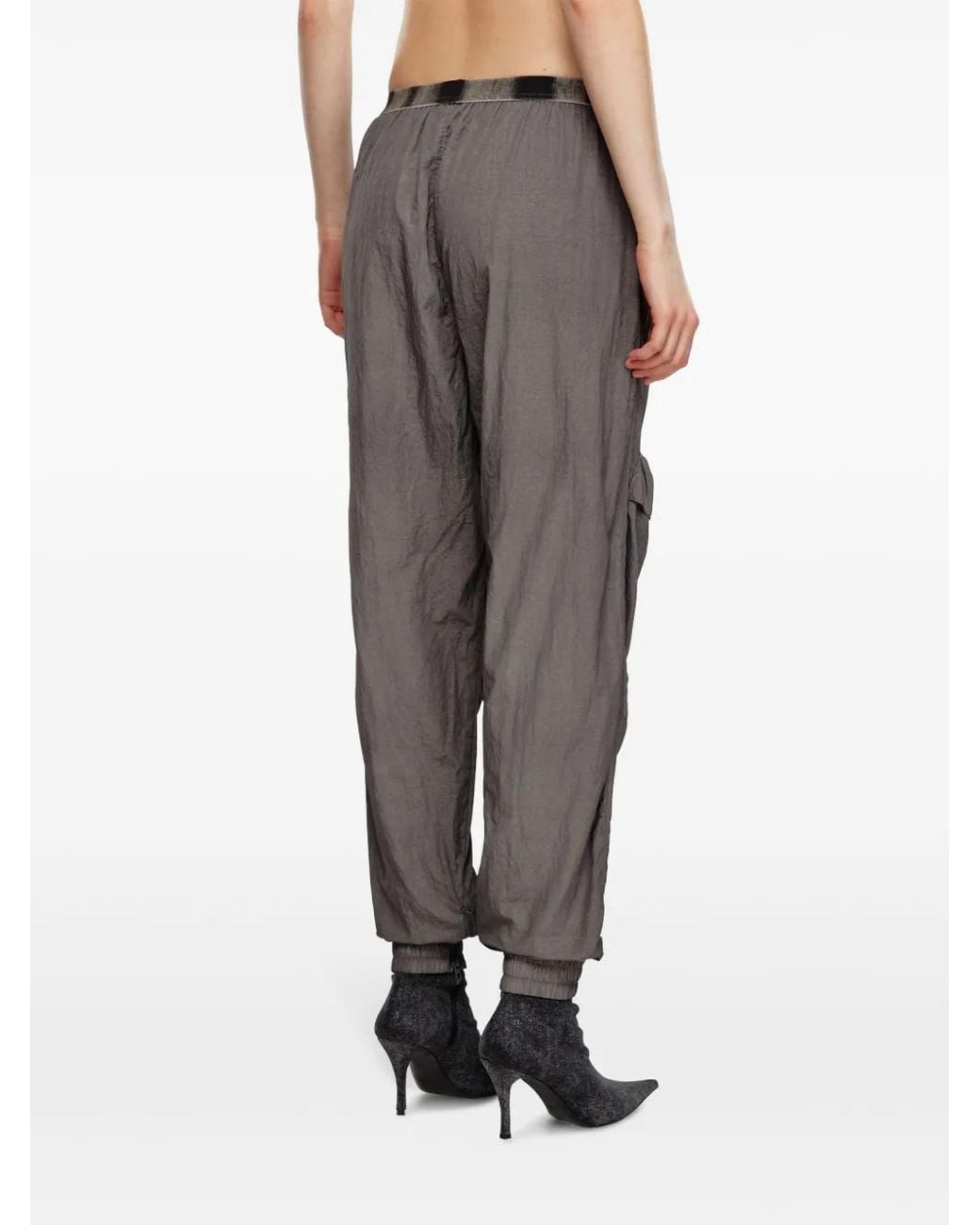 DIESEL Gray Tapered Cargo Trousers