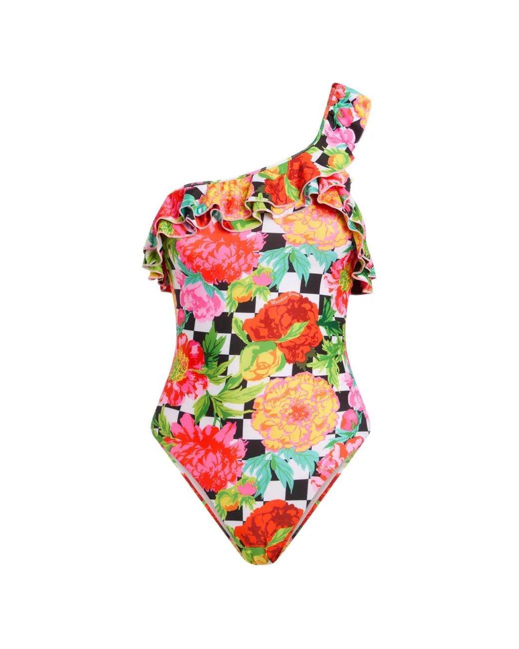 Moschino White Printed Lycra One-Piece Swimsuit