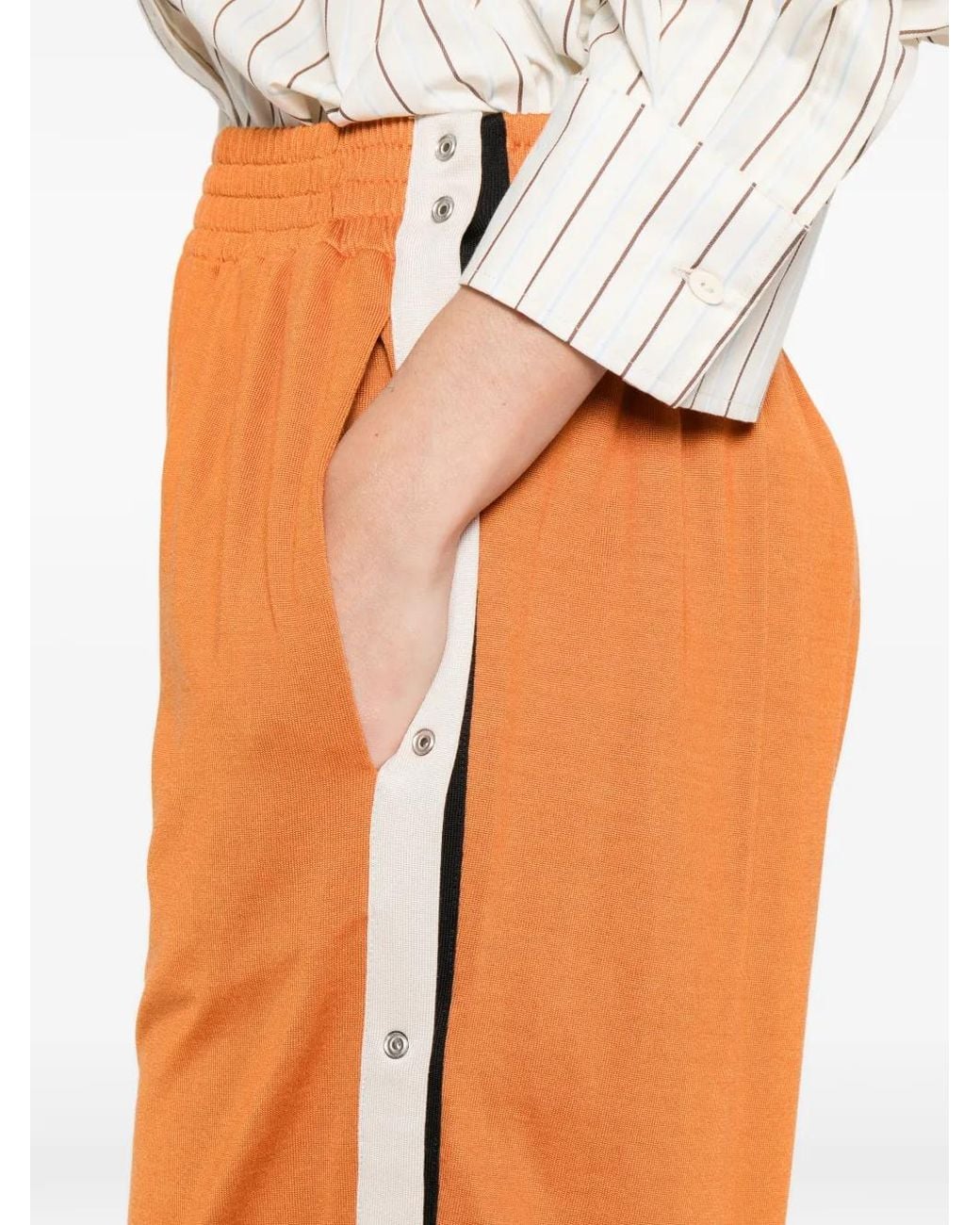 6397 Orange Button Side Shorts